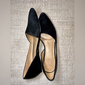 Naturalizer Black Pointed Toe d’Orsay Flats 7 M Minimalist Office Ballet Flats